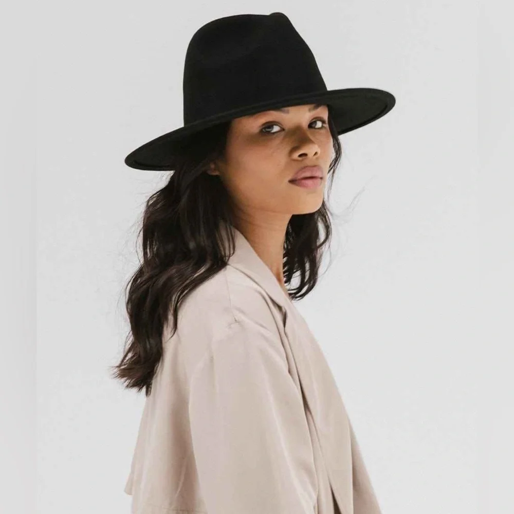 NWT Gigi Pip Wes Fedora Black size M/L 59